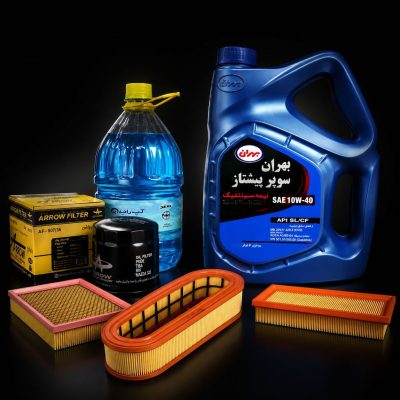 پک روغن موتور بهران سوپر پیشتاز 40*10 + فیلتر روغن + فیلتر هوا+شیشه شور